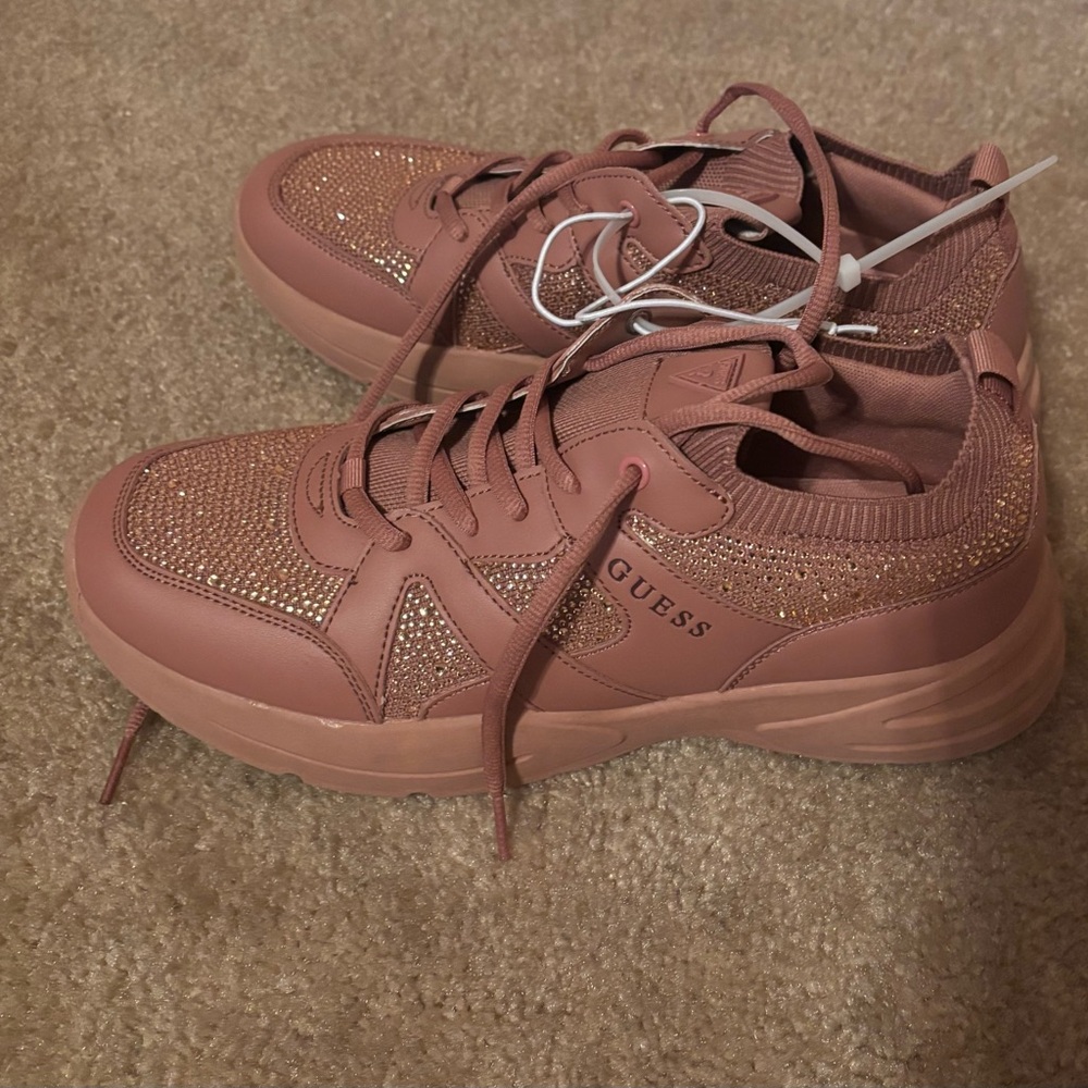 Guess Pink Sneakers with Chunky Sole and Padded Ankle Support
